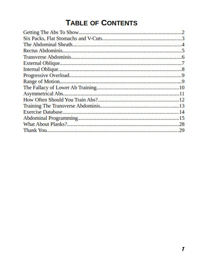 abdominal handbook contents